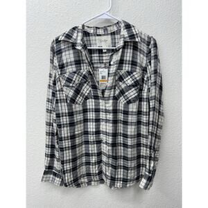 Jessica Simpson Flannel Plaid Button Up Shirt. Size Small. NWT